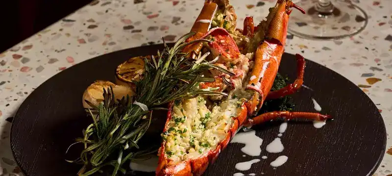 Grilled Canadian lobster with rosemary and lemon
