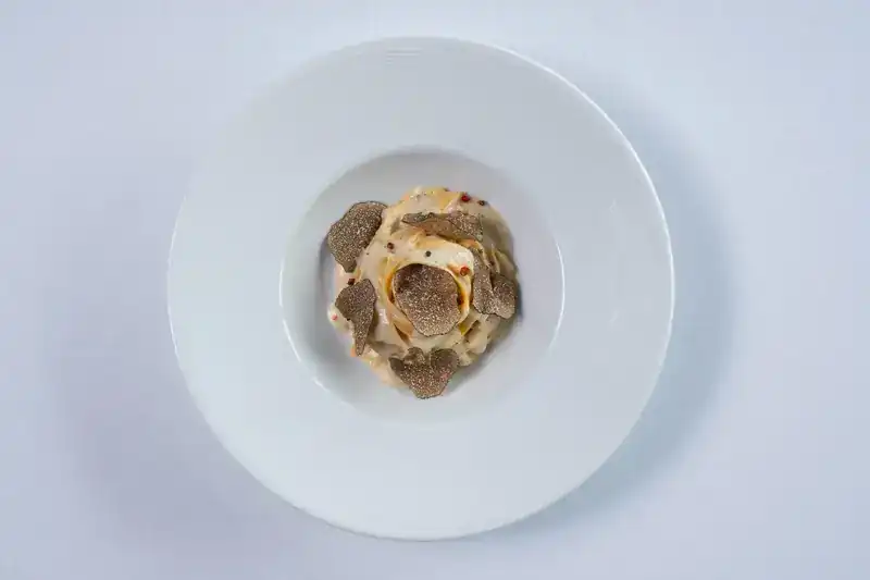 A pasta plate from Alto's kitchen, seen from above