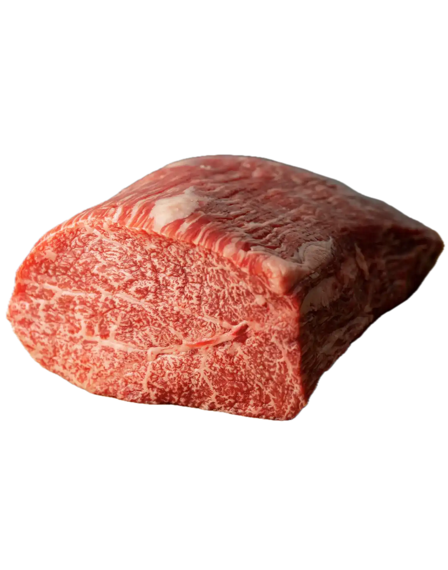 A block of A5 Wagyu beef, finely marbled