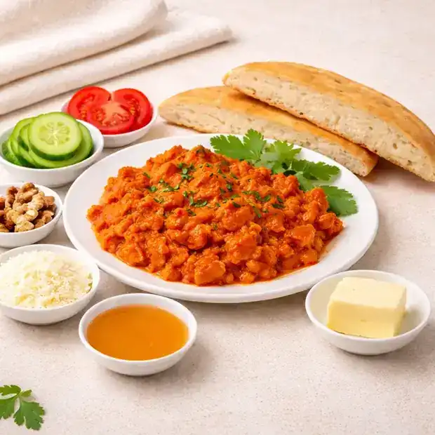 Persian breakfast set with bread