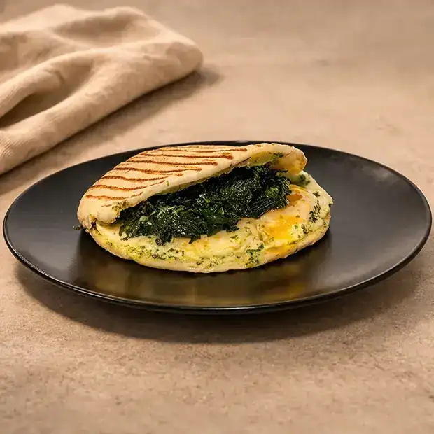 Egg and spinach pita