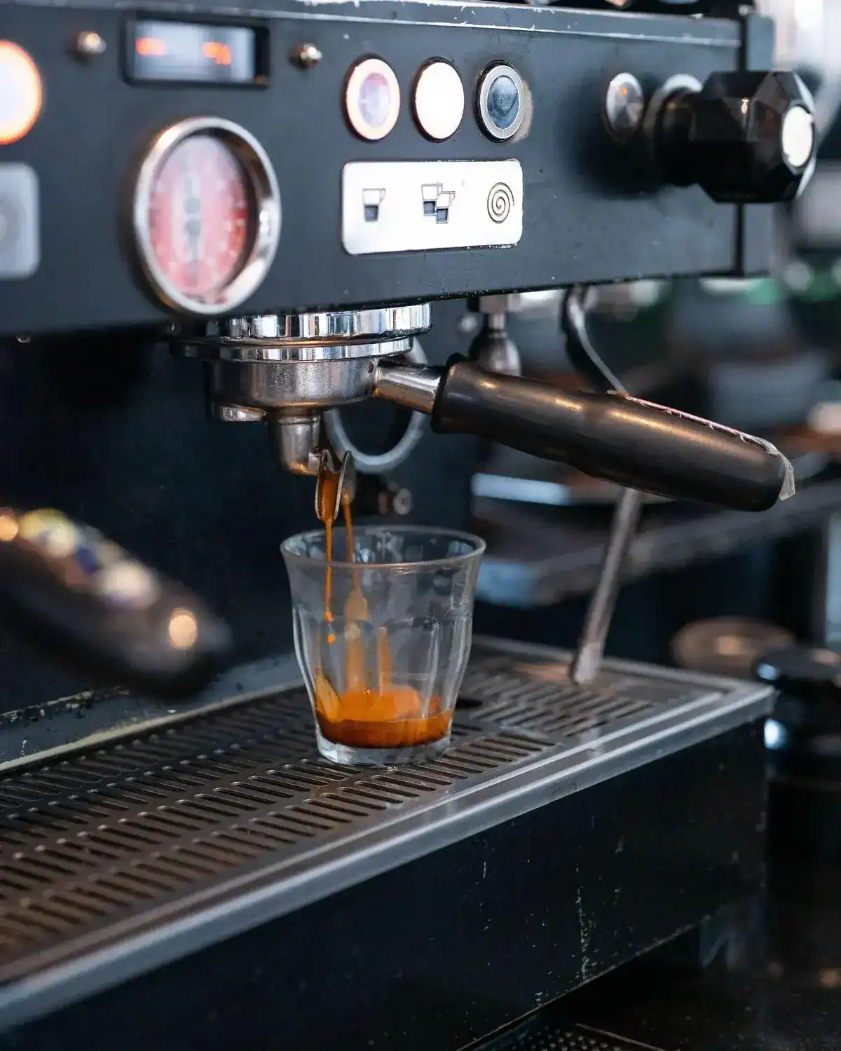 Espresso running into a glass at the Melbourne coffee bar