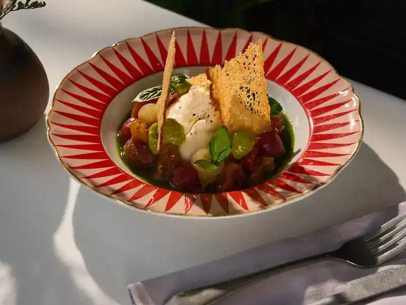 Burrata with tomatoes at ETNA