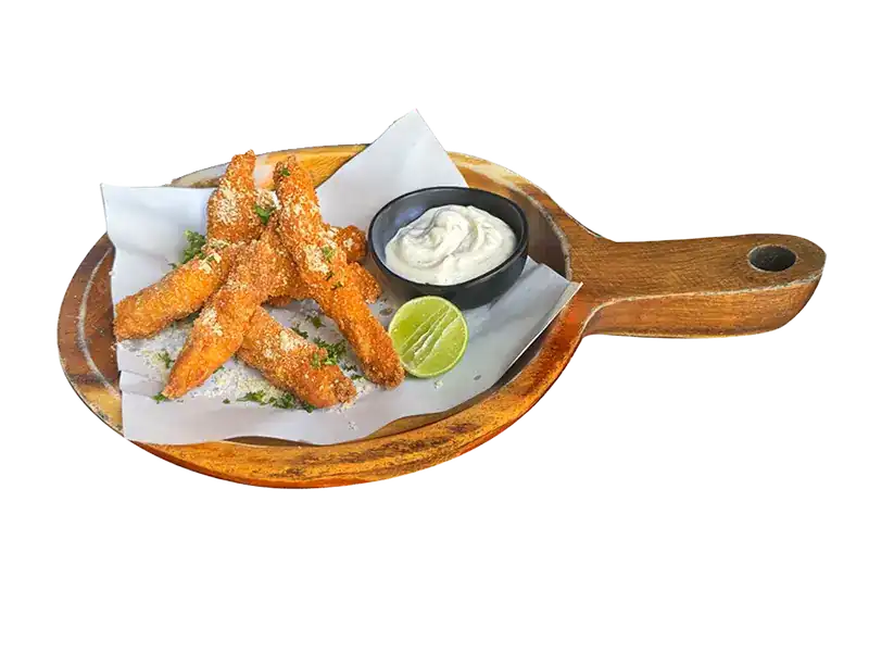 Crispy chicken with a dip
