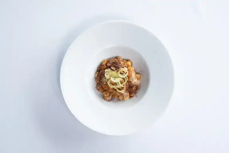 A small pasta plate from Alto's kitchen, seen from above